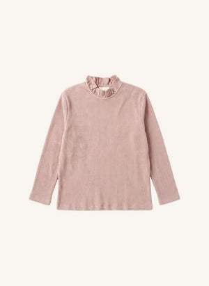 Studio Bohème - Collared Ruffled Organic Cotton T-Shirt | Rosewood