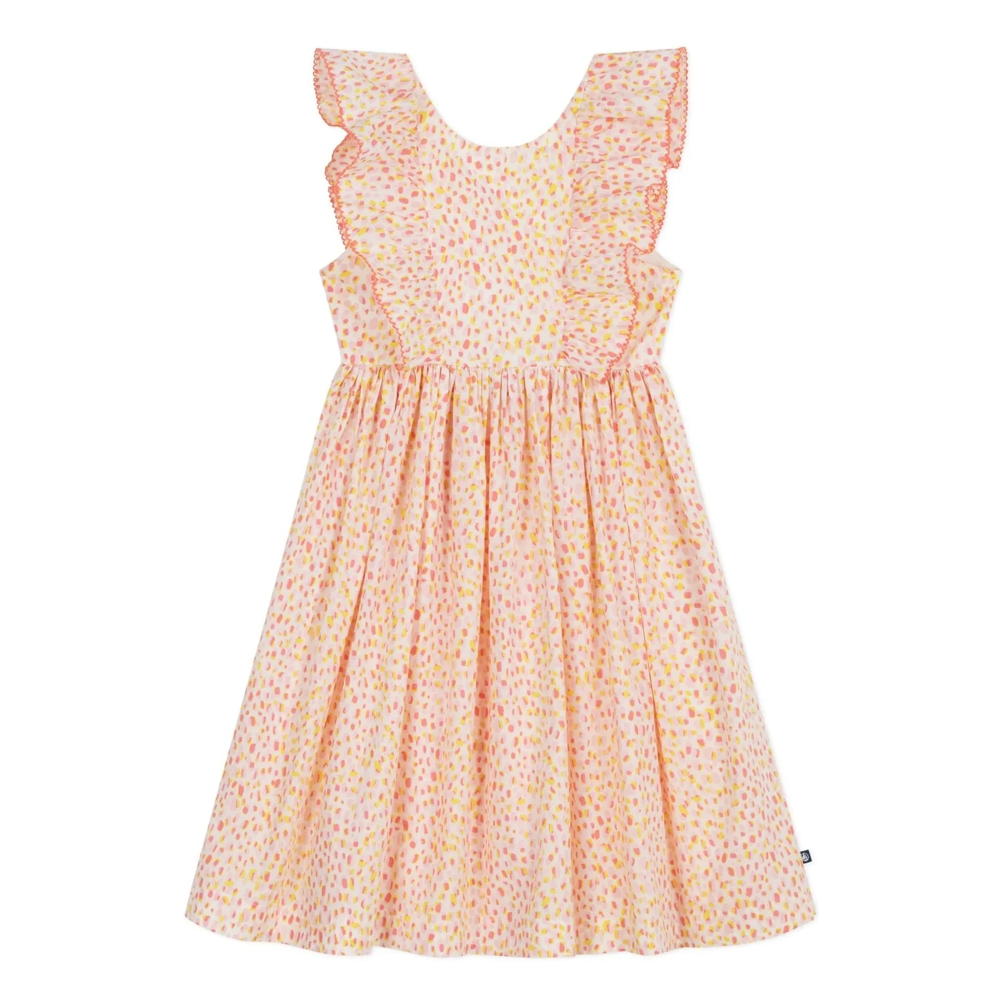 Petit Bateau - Organic Cotton Poplin Polka Dot Dress | Coral