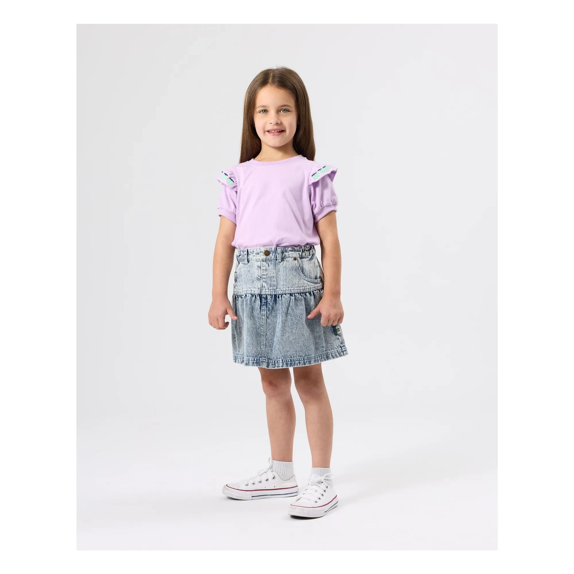 Goldie + Ace - Peplum Denim Skirt | Blue