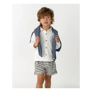 Donsje - Kaatio Striped Organic Cotton Shorts | Navy Blue