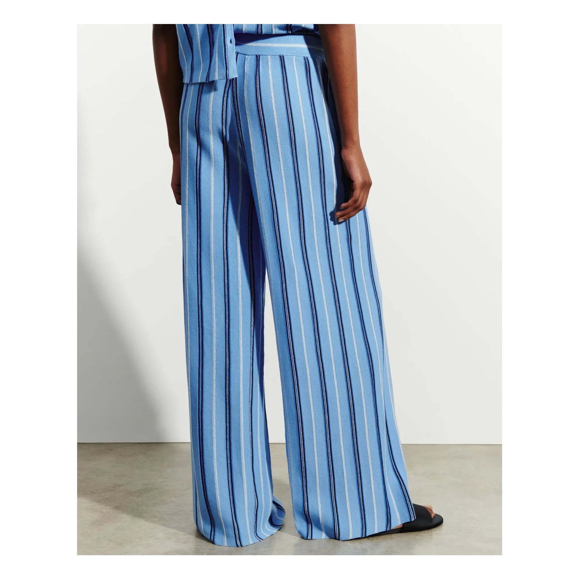 Bompard - Linen, Cotton, and Silk Striped Pants | Blue