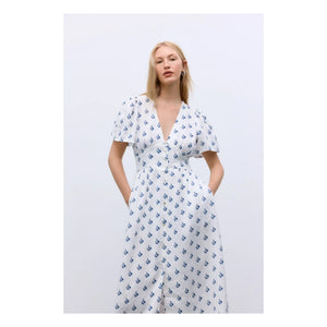 the new society - Melissa Linen Dress | White