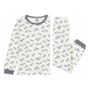 Petit Bateau - Zebra Organic Cotton Pajamas | Ecru