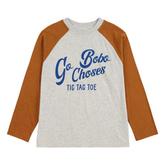 Bobo Choses - Color Block T-shirt Bobo Choses Organic Cotton | Heather Gray