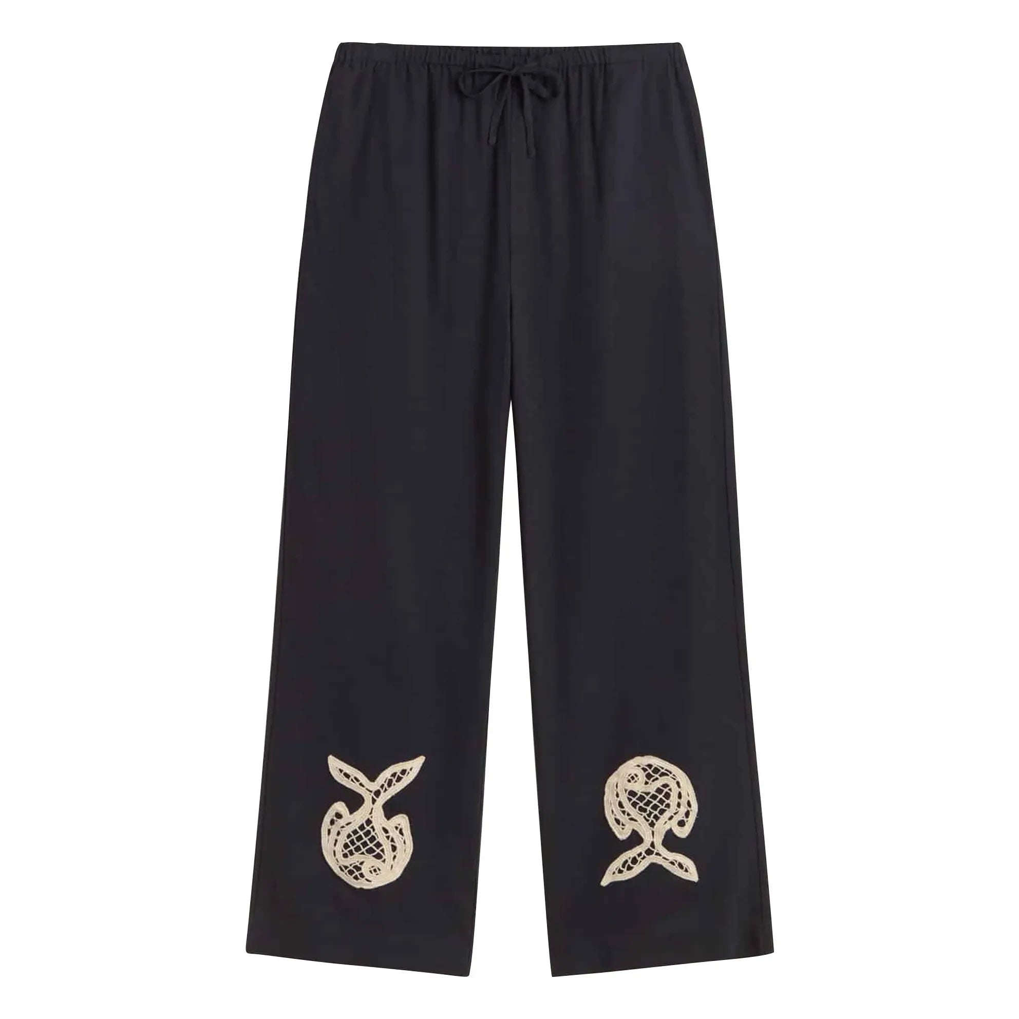 Thinking Mu - Brigitte Fish organic cotton trousers | Navy Blue