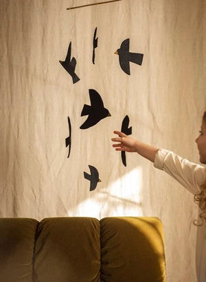 Muskhane - Felt Birdy Mobile | Black