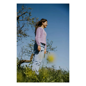 Yuki - Organic Cotton Thick Knit Cardigan | Lavender