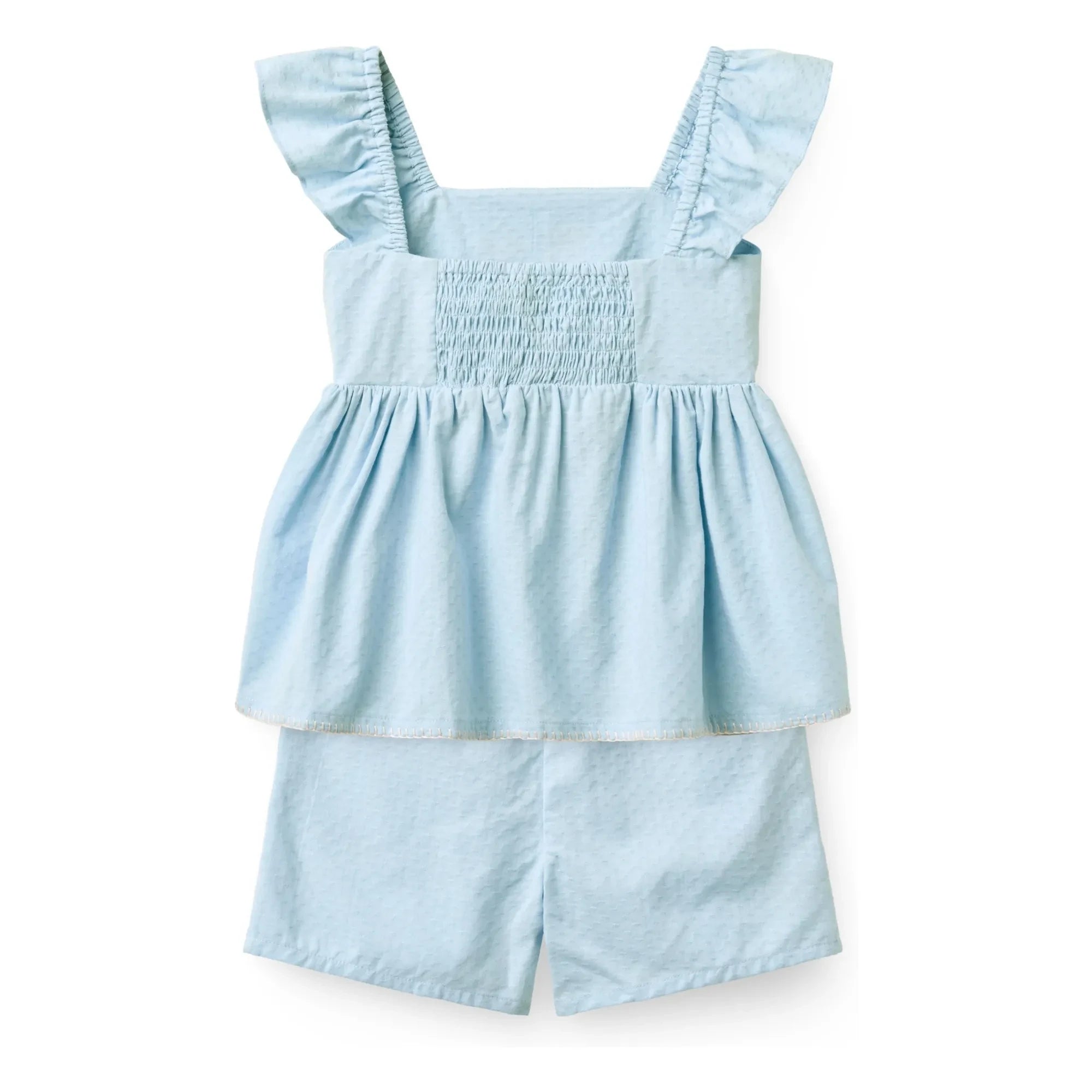 Copenhagen Colors - Organic Cotton Striped Summer Top and Shorts Set | Light Blue