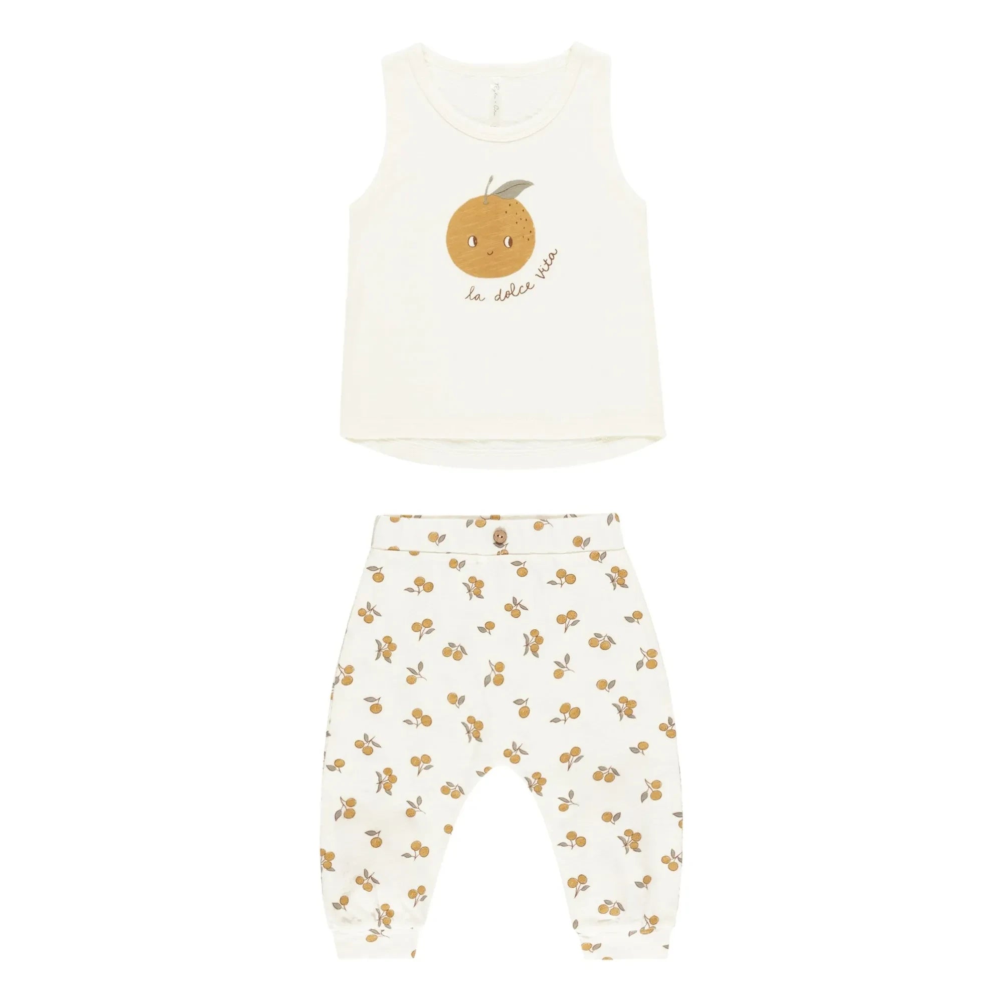 Rylee + Cru - Orange top and pants set | Cream