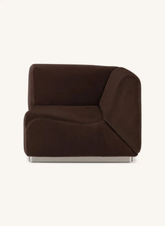 The Socialite Family - Rotondo Smooth Velvet Corner Module | Chocolate