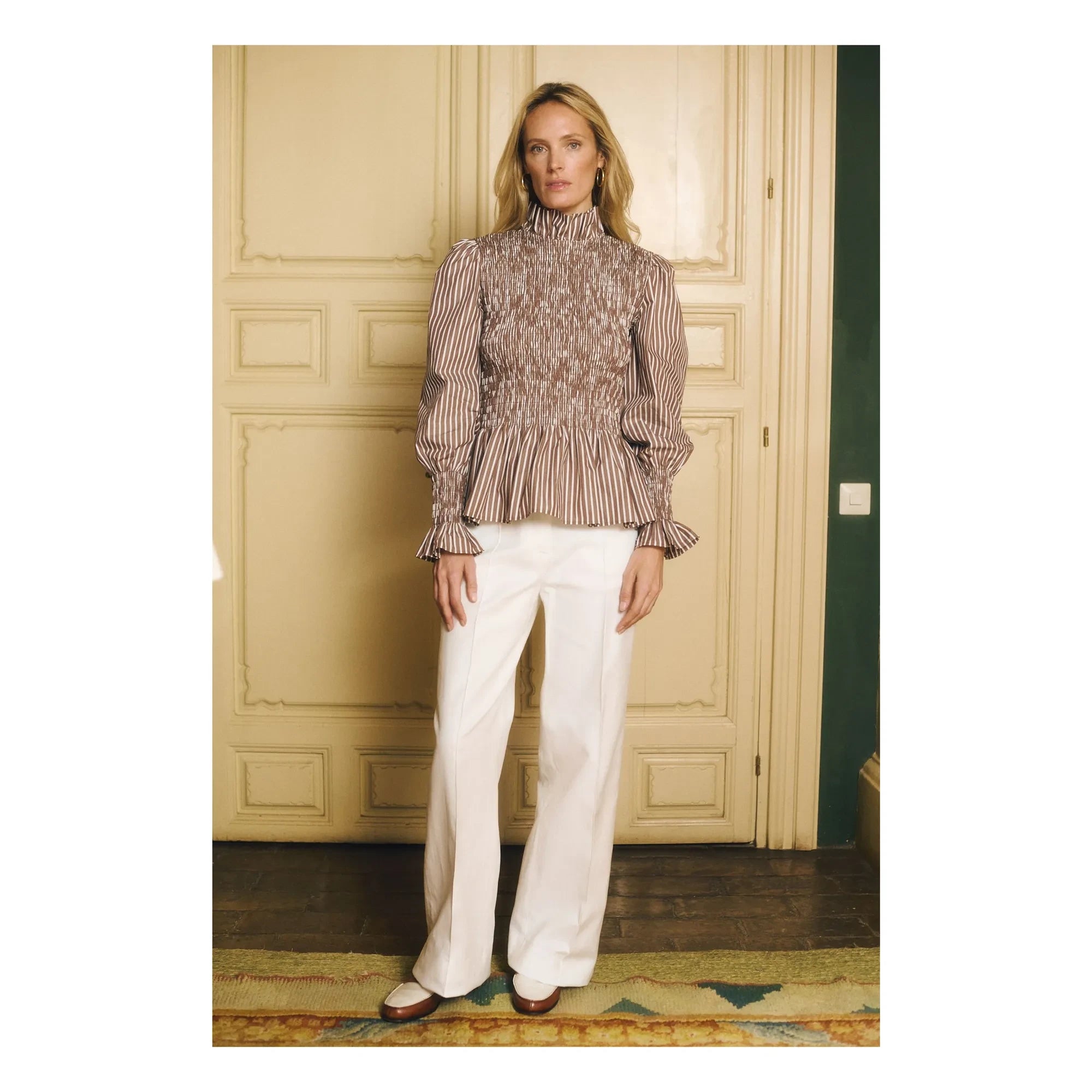 Maria de la Orden - Striped Blouse Aleria Cotton | Brown