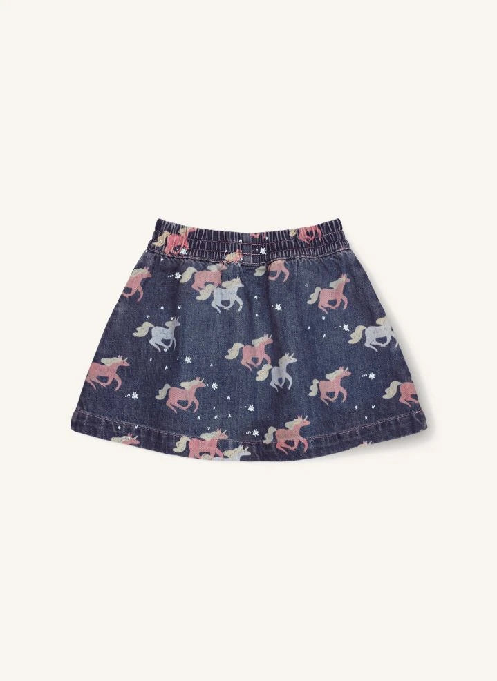 Copenhagen Colors - Organik Pamuk Denim Unicorn Etek | Koyu Mavi