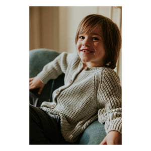 Yuki - Organic Cotton Raglan Cardigan | Gray