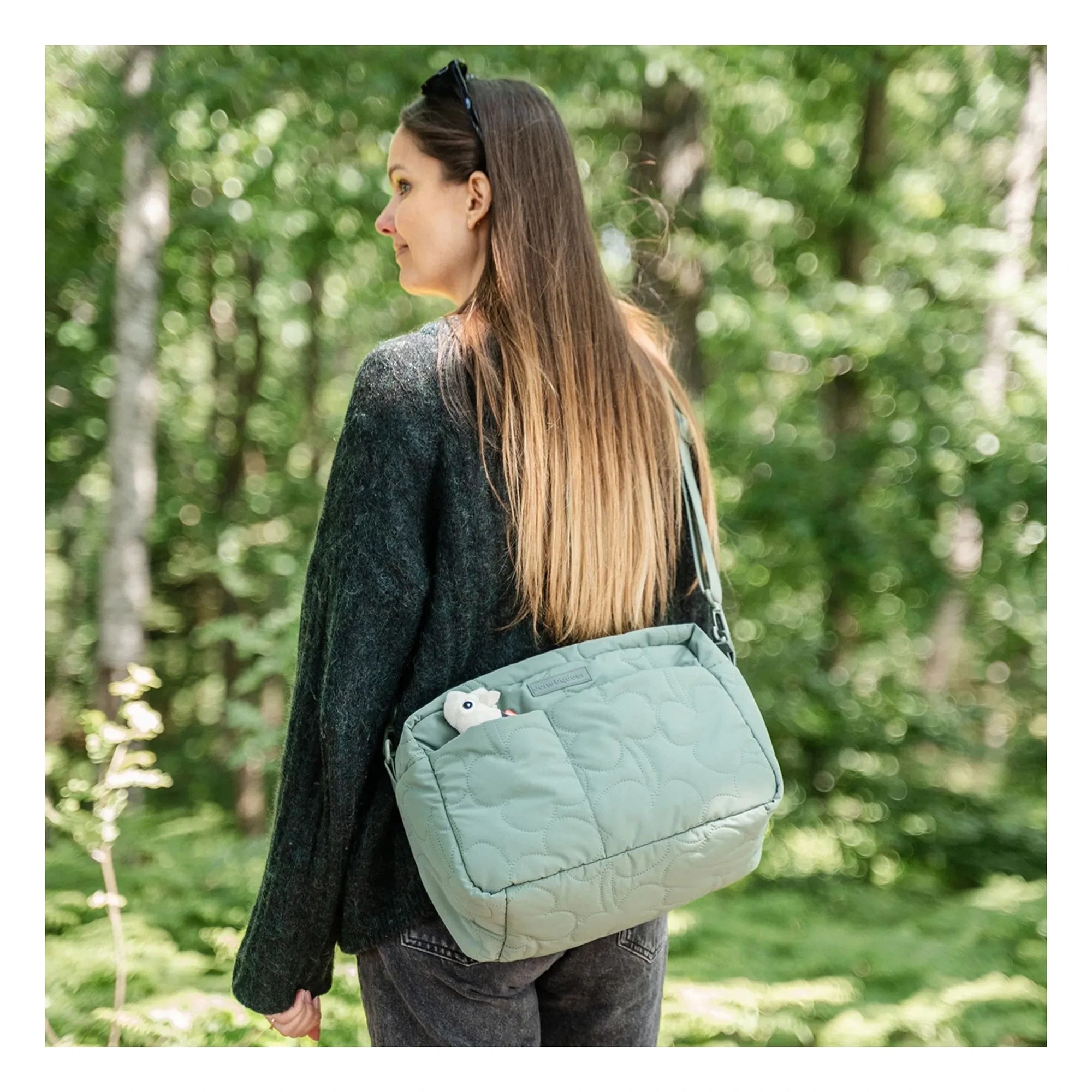 Done by Deer - Quilted Baby Stroller Bag | Green
