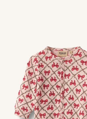 Wheat - Nikola organic cotton knotted romper | Framboise