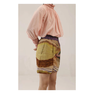 CORD - Short Wide Leg Linen | Brown