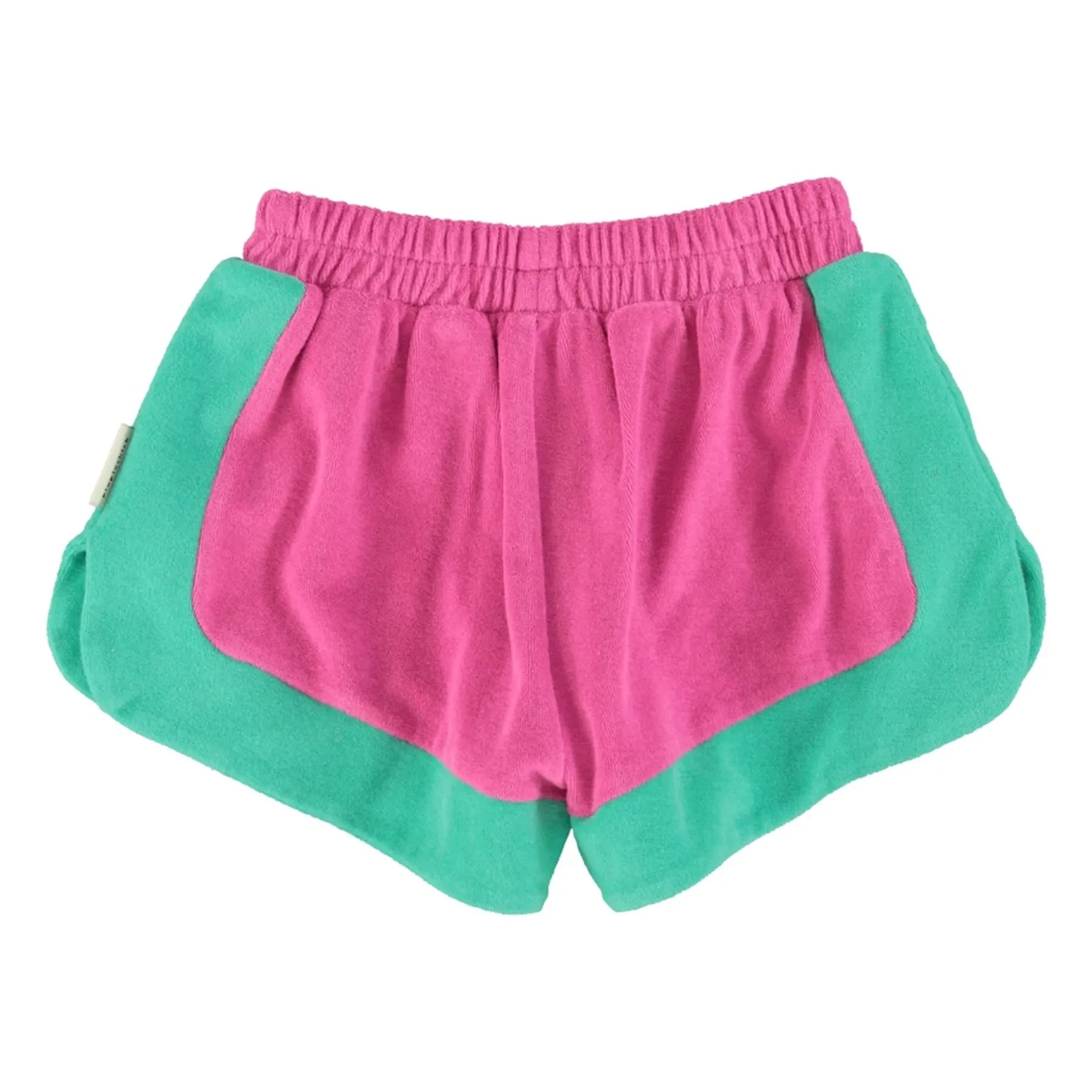 Piupiuchick - Color Block Organic Cotton Towel Shorts | Fuchsia