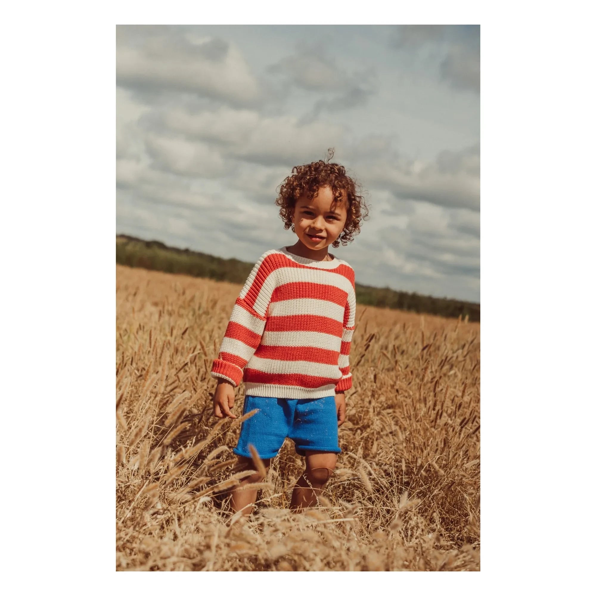 THE LiTTLE POETS - Jobim Organic Cotton Knit Shorts | Royal Blue