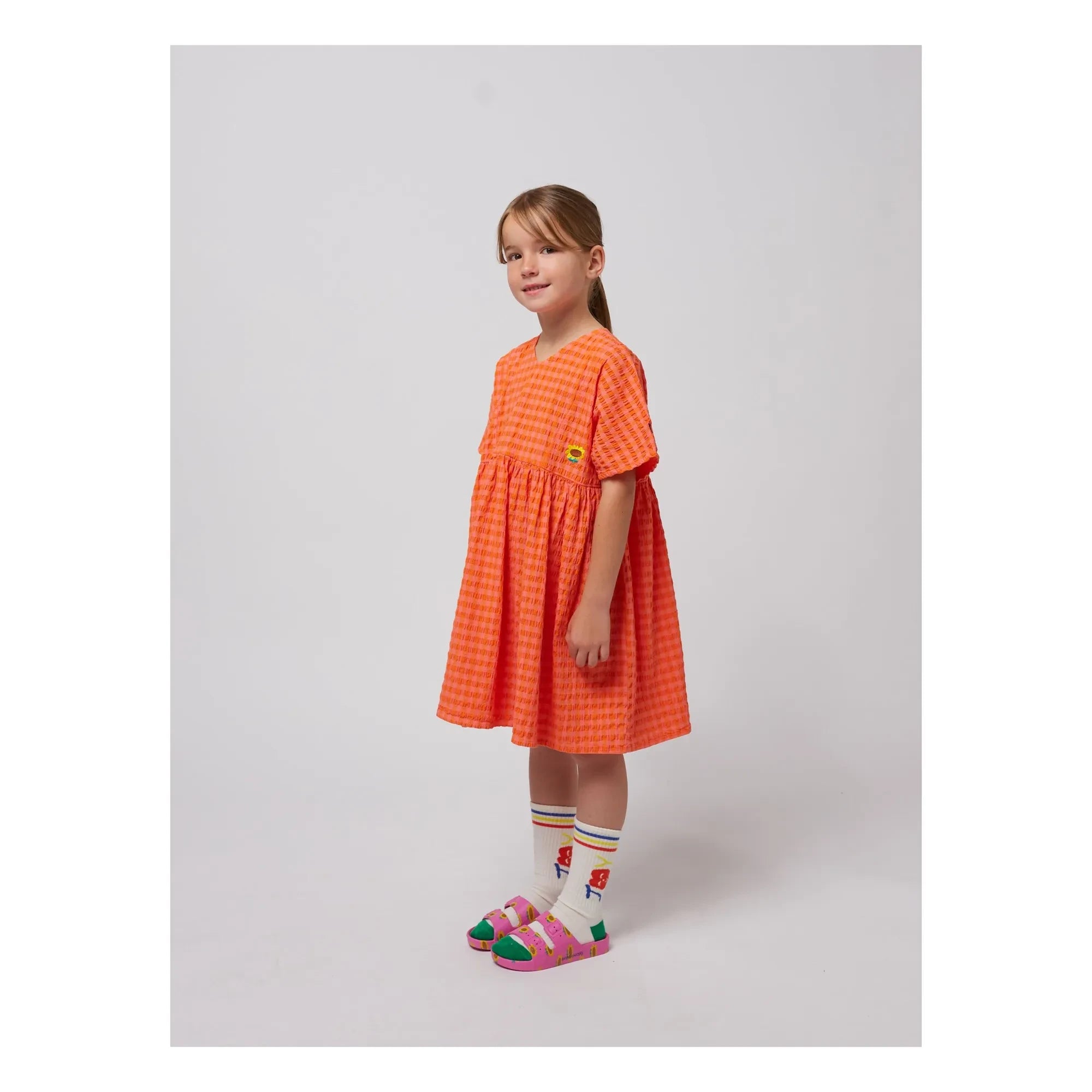 Bobo Choses - Checked Dress | Coral
