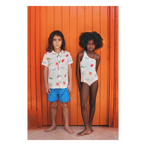Pepita & Me - Marea Beach Asymmetric Swimsuit | Ecru