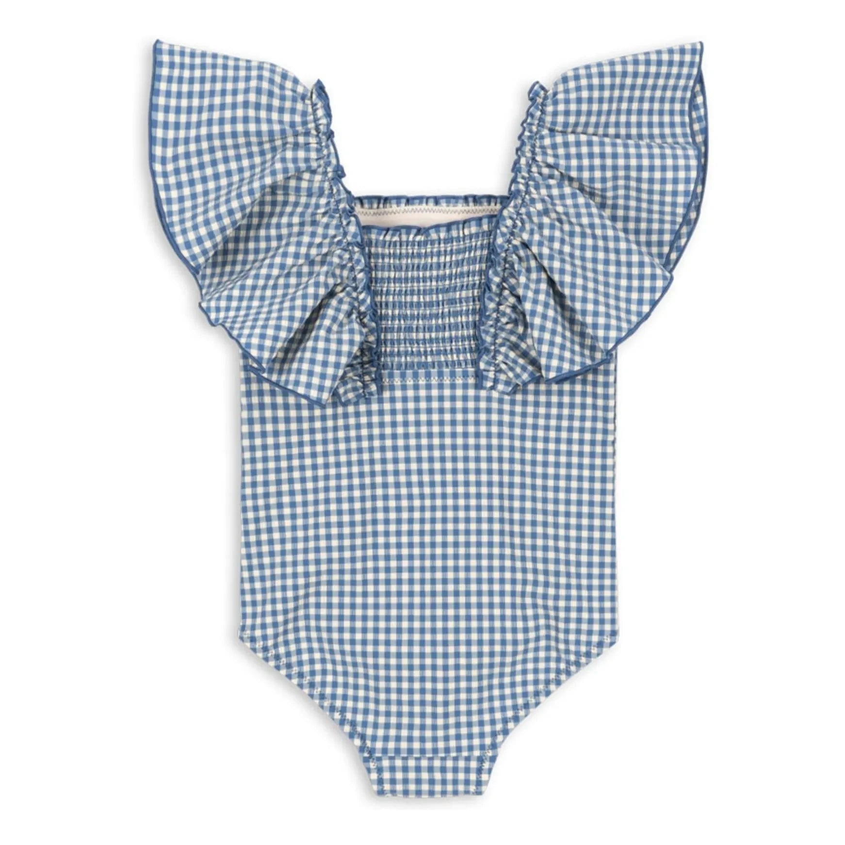 Konges Sløjd - Gathered Swimsuit Fresia Carreaux Recycled Fibre | Blue