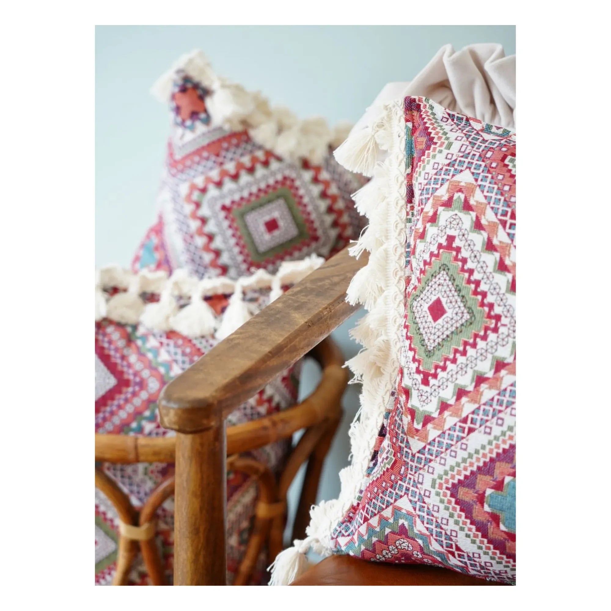 Moi Mili - Bohem yastık | Kırmızı