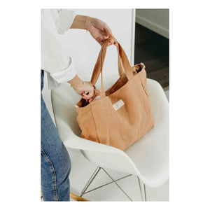 Adorna - Linen Zipper Bag | Terracotta