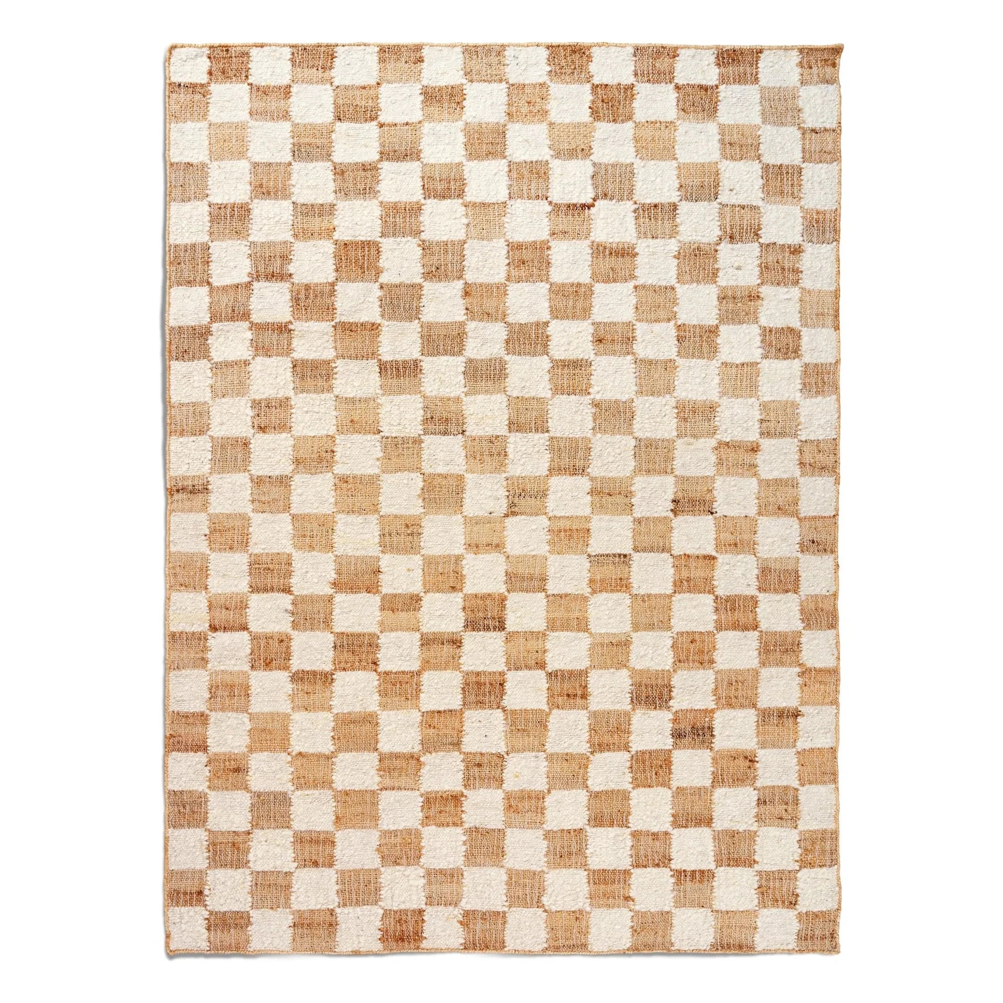 Ferm Living - Checkered Wool and Jute Rugs | Cream