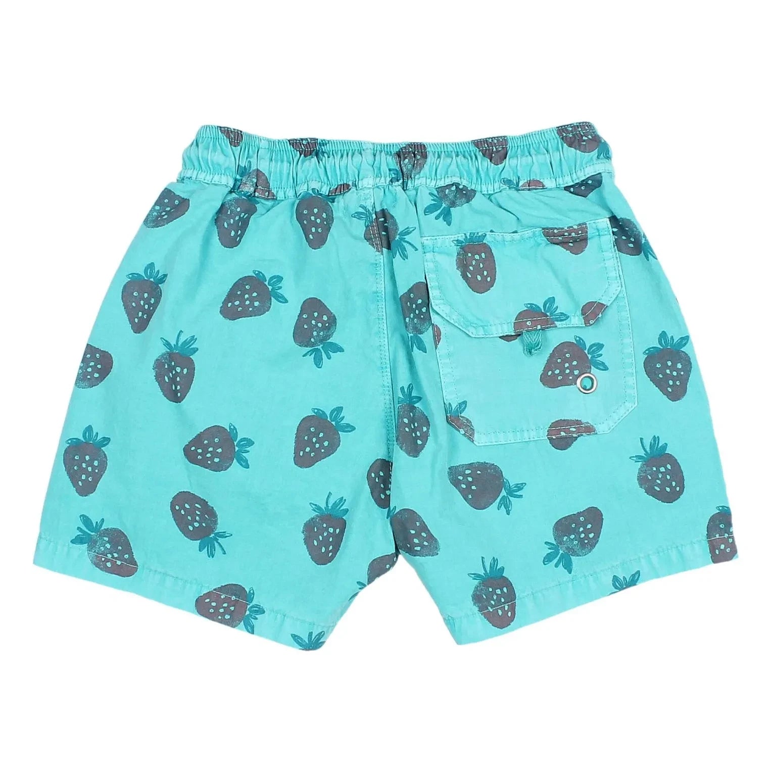 Búho - Strawberry Poplin Organic Cotton Swimsuit Shorts | Turquoise