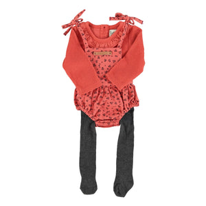 Piupiuchick - Floral Patterned Romper | Coral