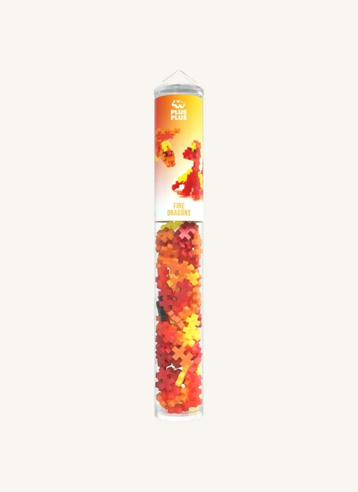 Plus-Plus - Fire Dragon Tubes - 100 Parça | Turuncu