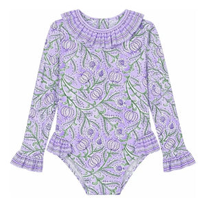 Lison Paris - Poppy Floral UV Protective Swimsuit | Lilac