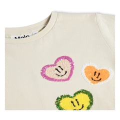 Molo - Ranva Heart T-Shirt Made of Organic Cotton | Ecru