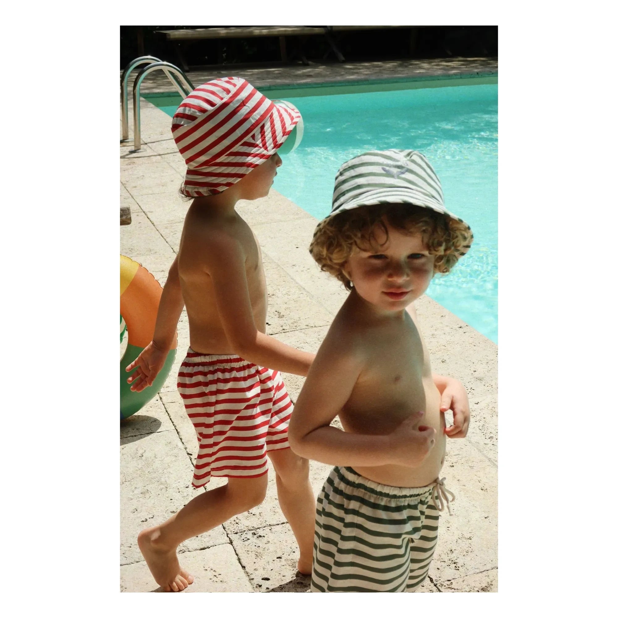 Konges Sløjd - Asnou Striped Recycled Fiber Swimsuit Shorts | Red