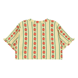 Tinycottons - Organic Cotton Pink Ruffled T-Shirt | Light Yellow