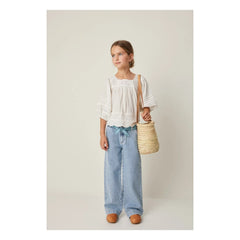 Tocoto Vintage - 3/4 Sleeve Embroidered Blouse | White