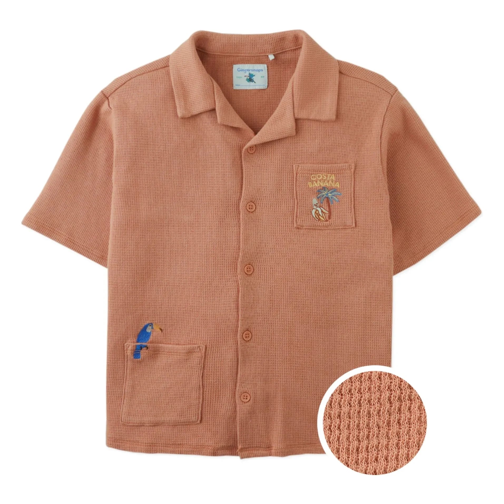 Gingersnaps - Tommy Toucan Waffle Shirt | Brown