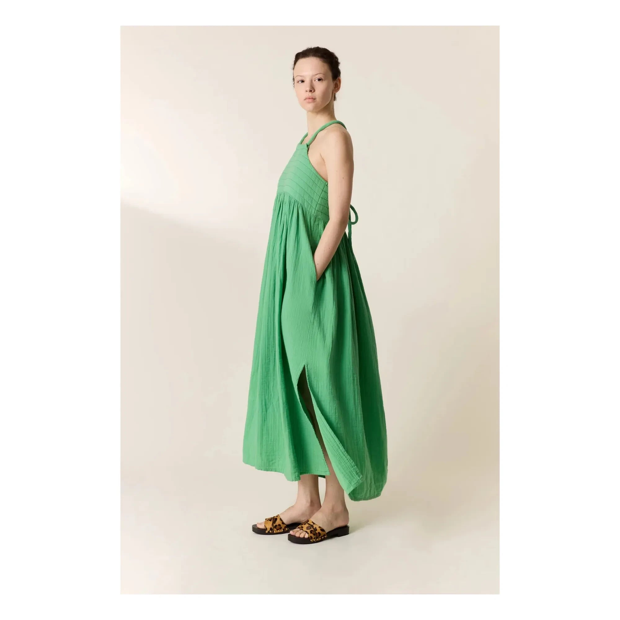 Leon & Harper - Romee organic cotton dress | Aqua green