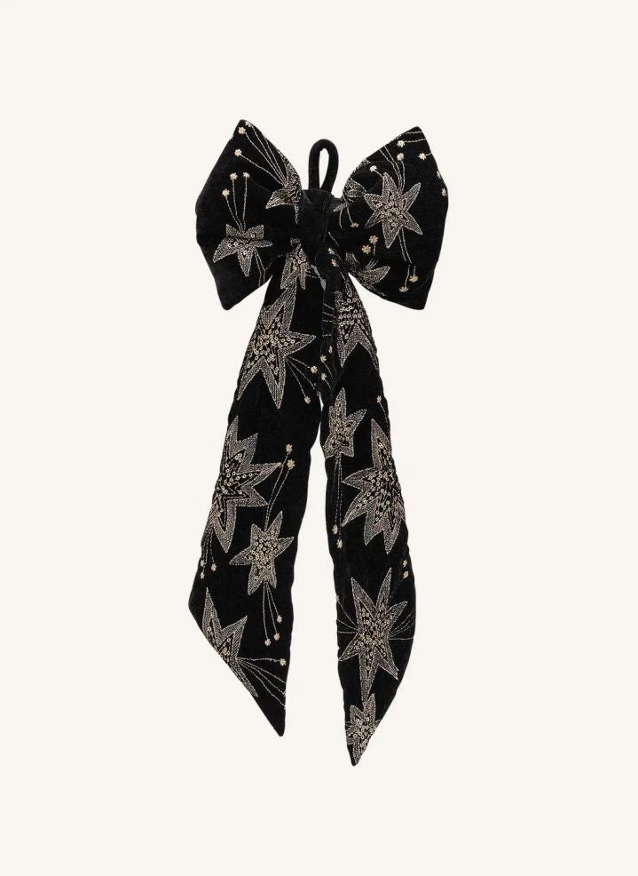 Anna + Nina - Starry Eve Velvet Decorative Christmas Bow | Black