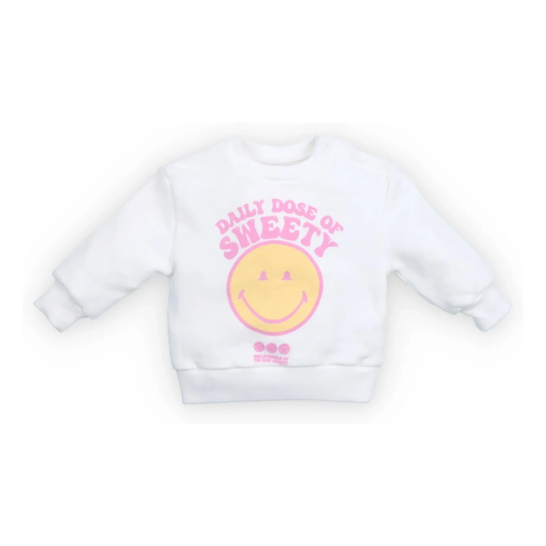 the new society - Smiley Baby Sweatshirt | White