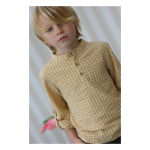 Lililotte - Chemise Côme Checkered Seersucker Organic Cotton | Yellow