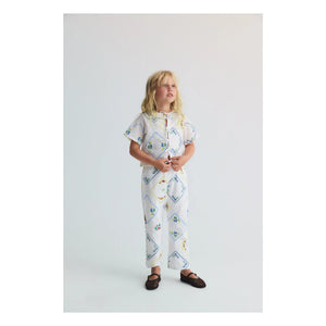 the new society - Jacinthe Fleuri Embroidered Trousers | White