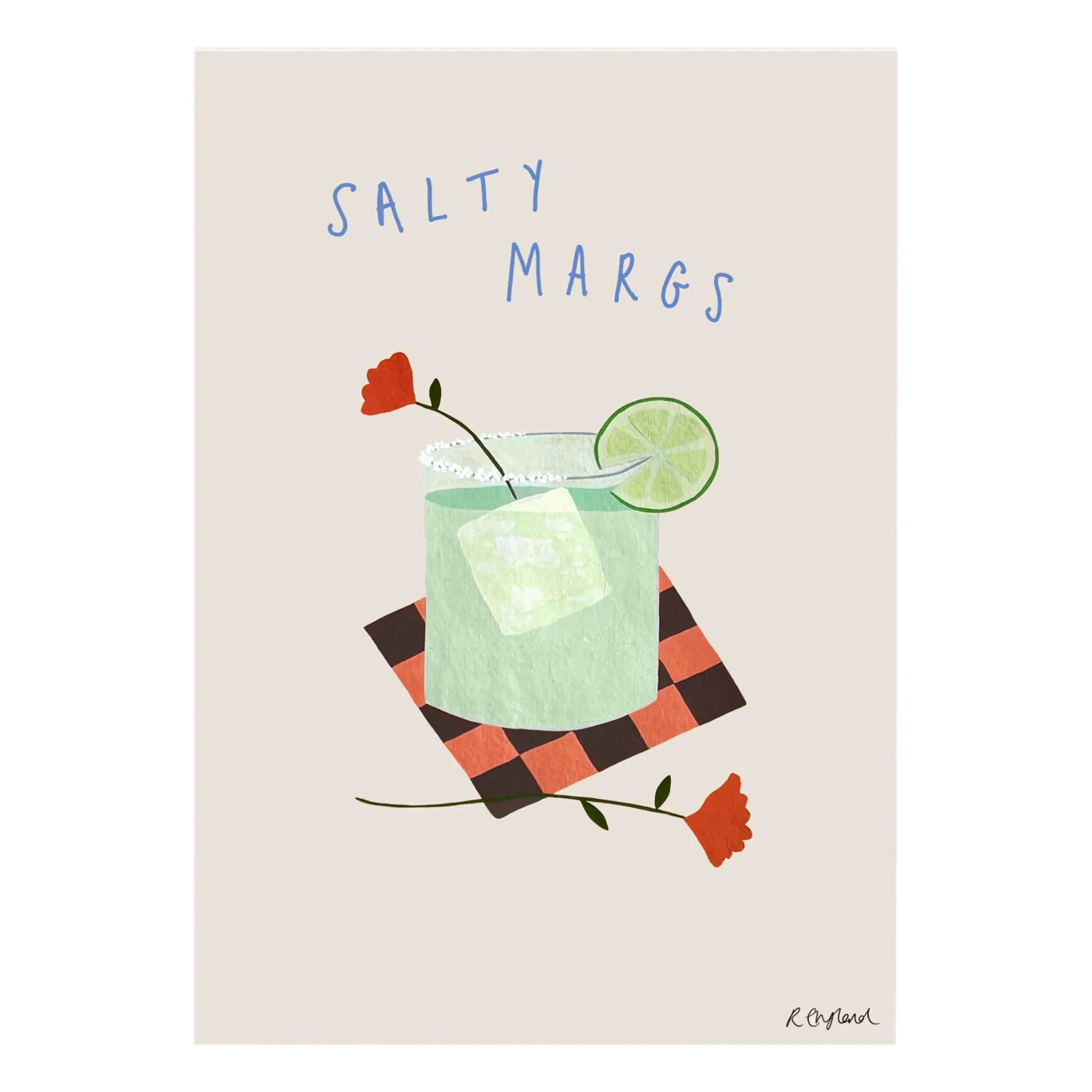 Rose England - Salty Margs Poster | Toz pembe