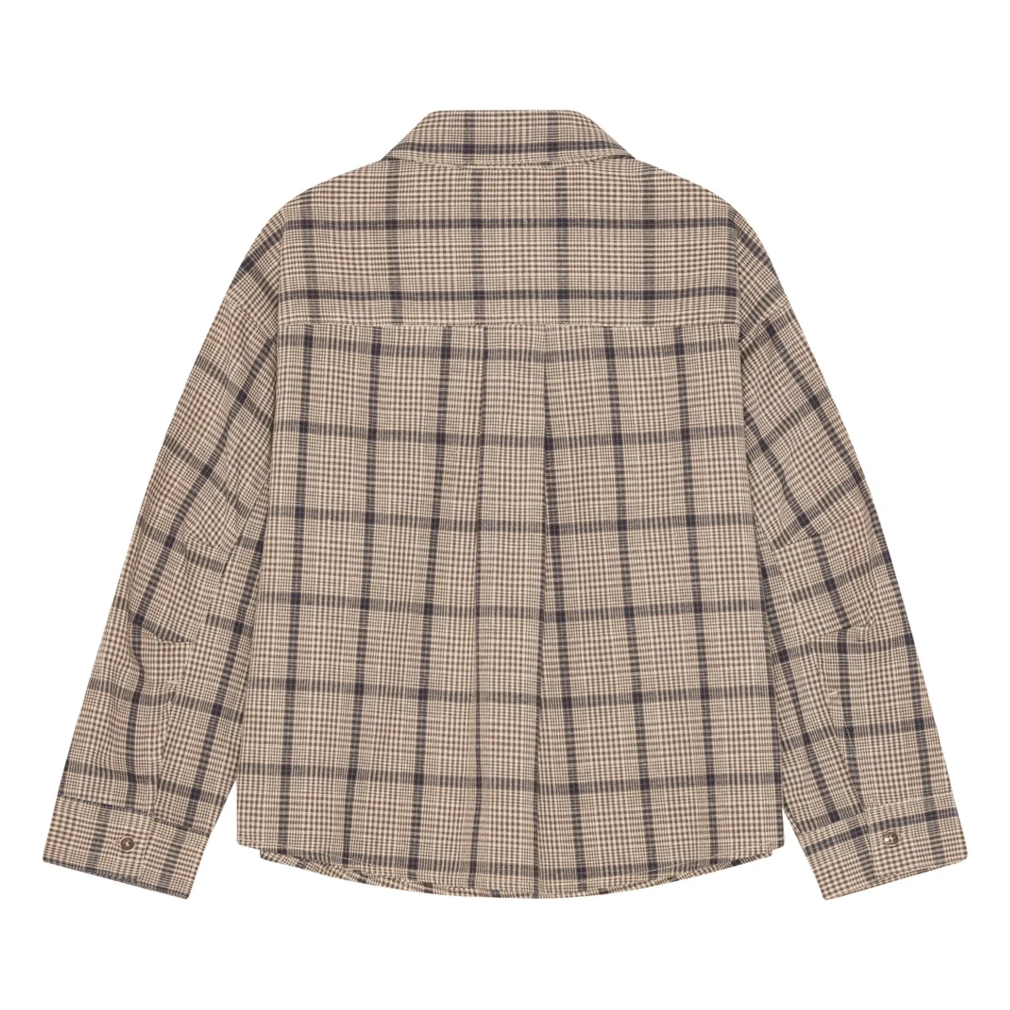 Brunobruno Nation - Nohrla shirt Linen and leather cotton plaid | Brown