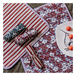 Le Monde Sauvage - Kyushu Double-Sided American Platter - Set of 4 | Red