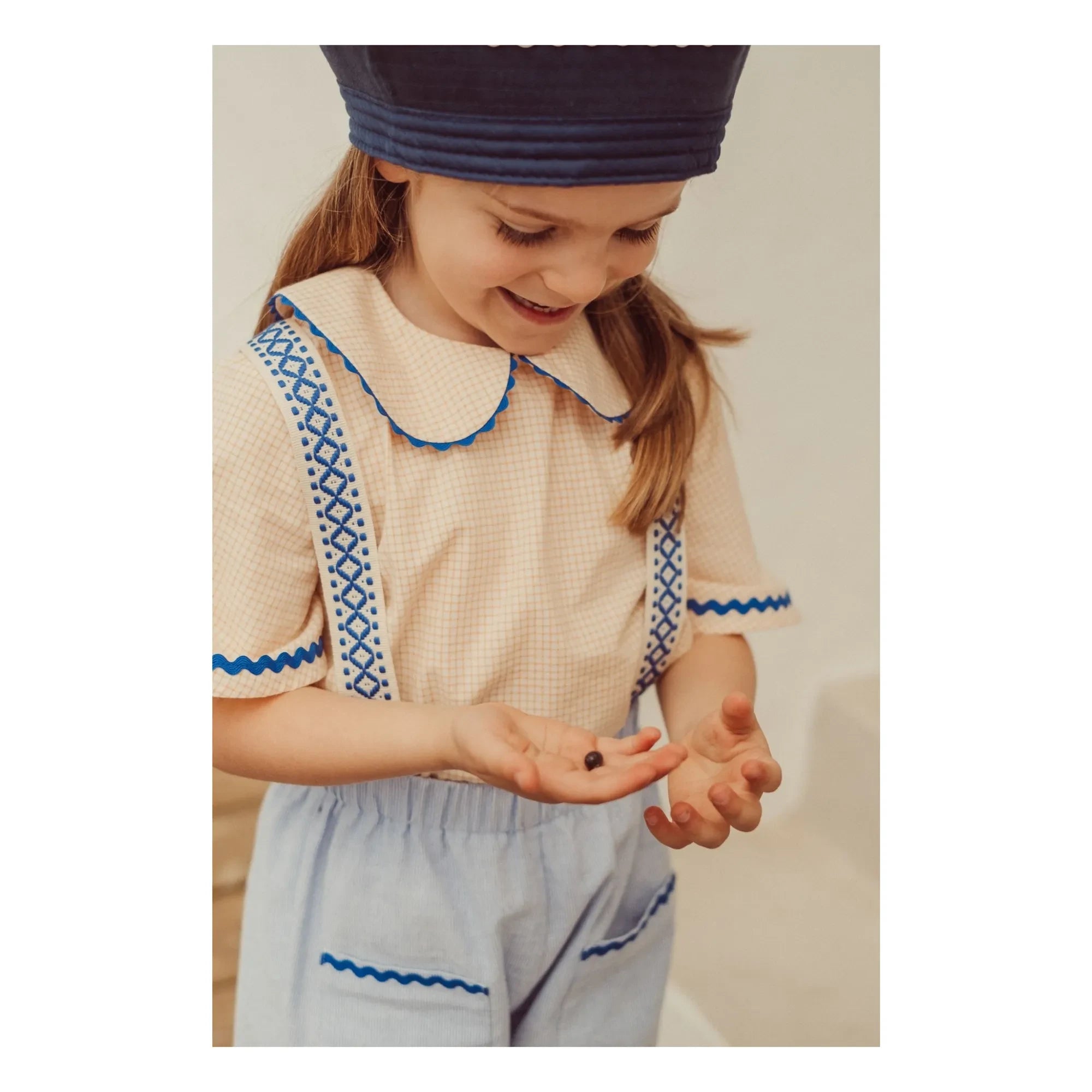 THE LiTTLE POETS - Cesária Striped Organic Cotton Pants | Blue