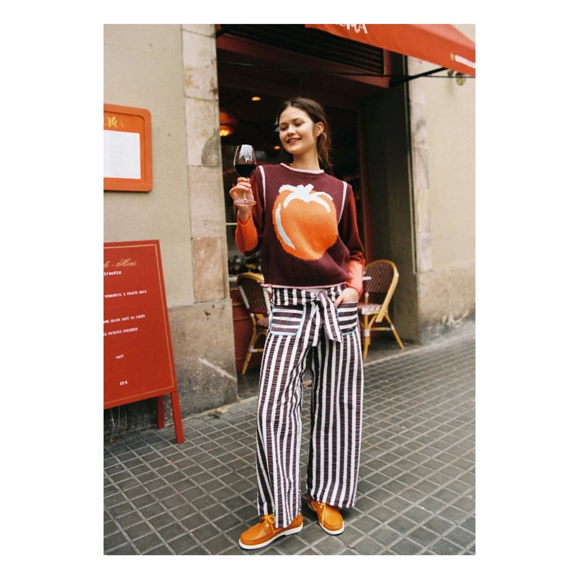 Dr Bloom - Lazo Striped Pants | Aubergine