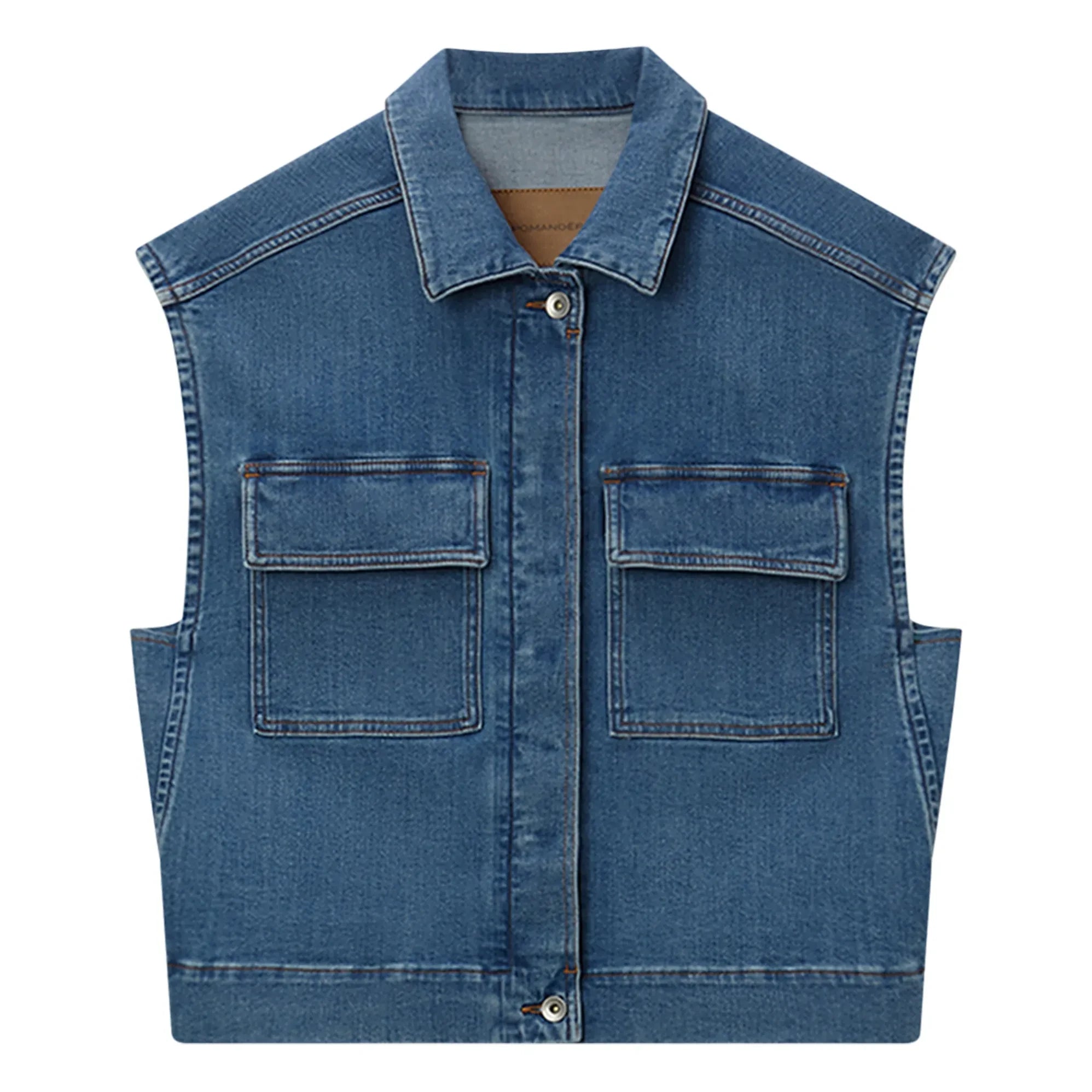 Pomandère - Sleeveless Denim Jacket | Blue