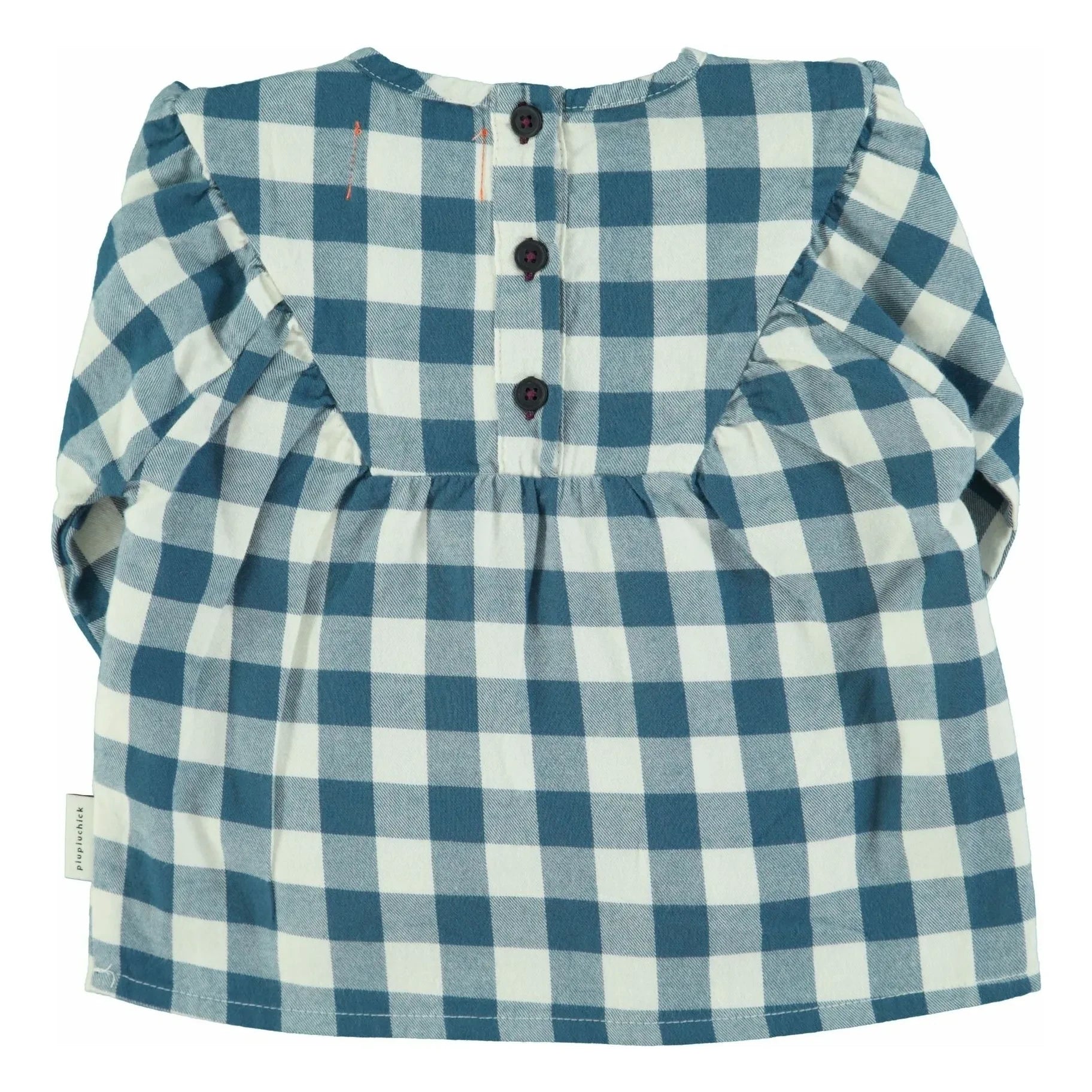 Piupiuchick - Organic Cotton Checkered Blouse | Blue