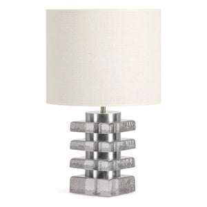 The Socialite Family - Marta Glass and Textured Fabric Table Lamp | Transparent